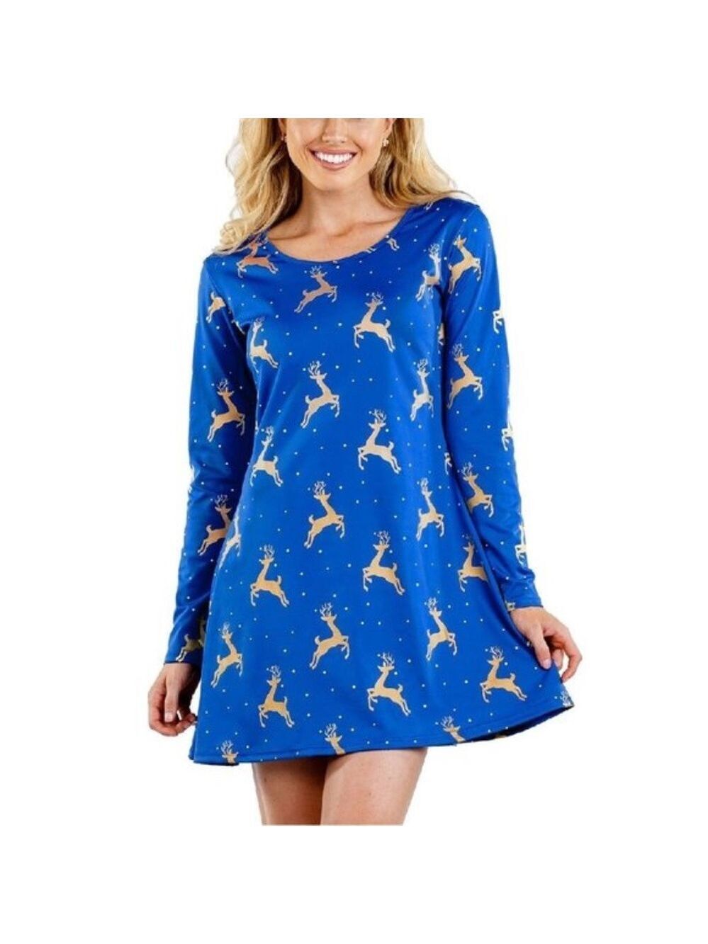 Tipsy Elves Women's Golden Reindeer Dress